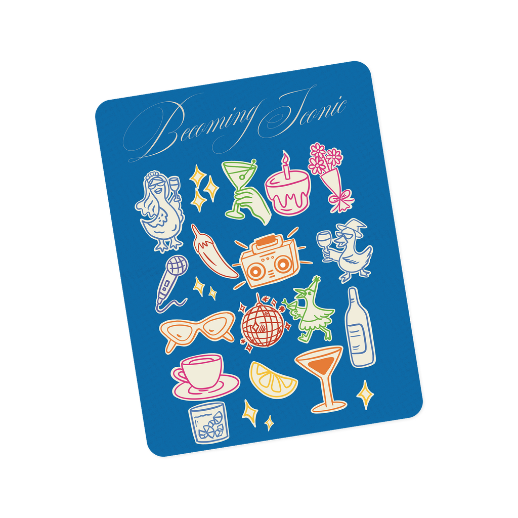 brb, becoming iconic sticker sheet