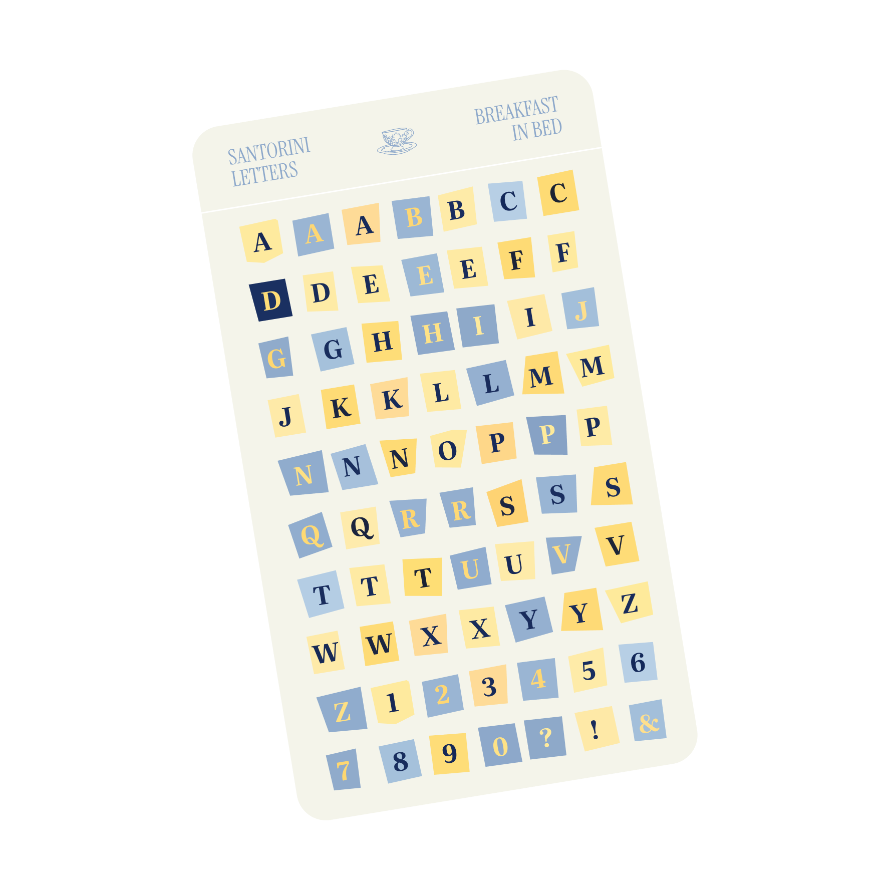 santorini letter sheet (ransom notes alphabet)