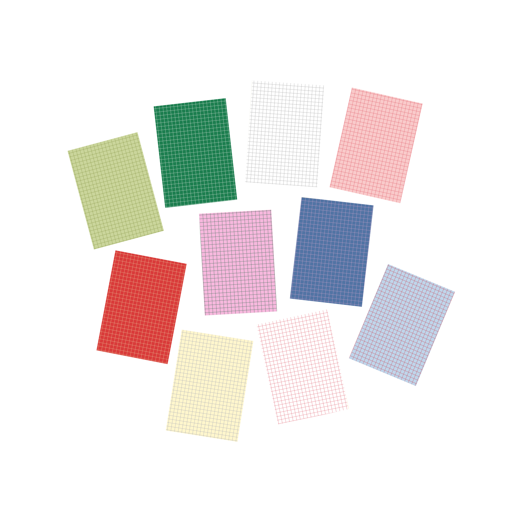 grid self-adhesive scrapbooking paper (pack of 10)