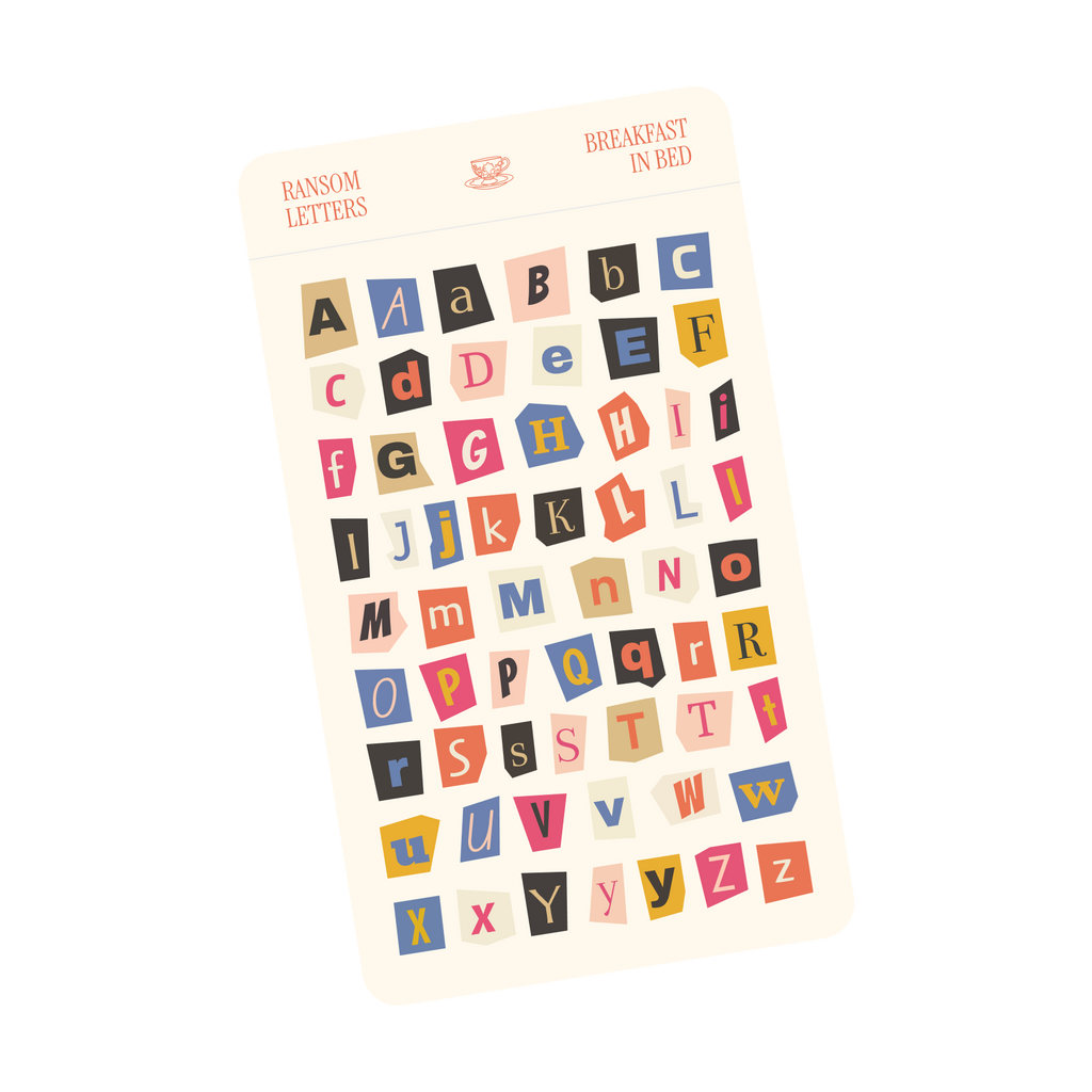 ransom letters sticker sheet (cut-out alphabet)