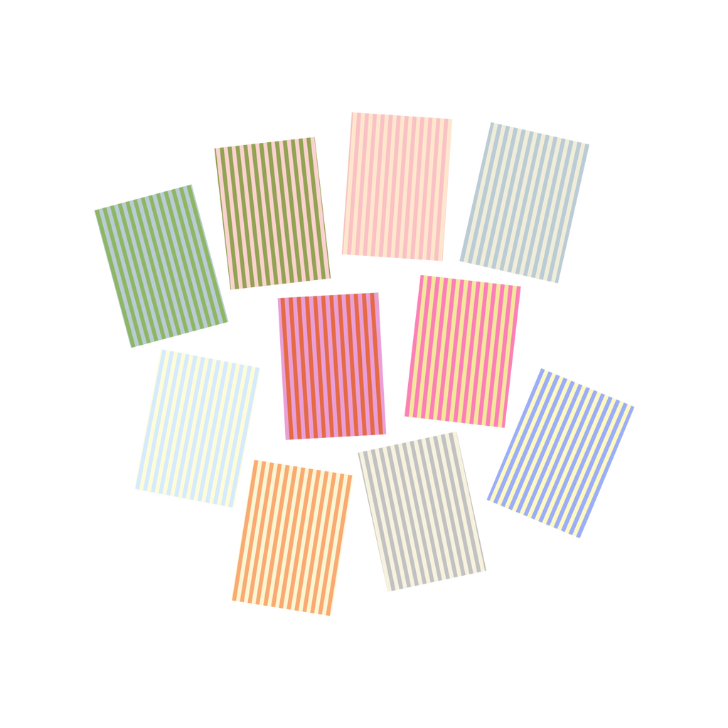 stripes self-adhesive scrapbooking paper (pack of 10)