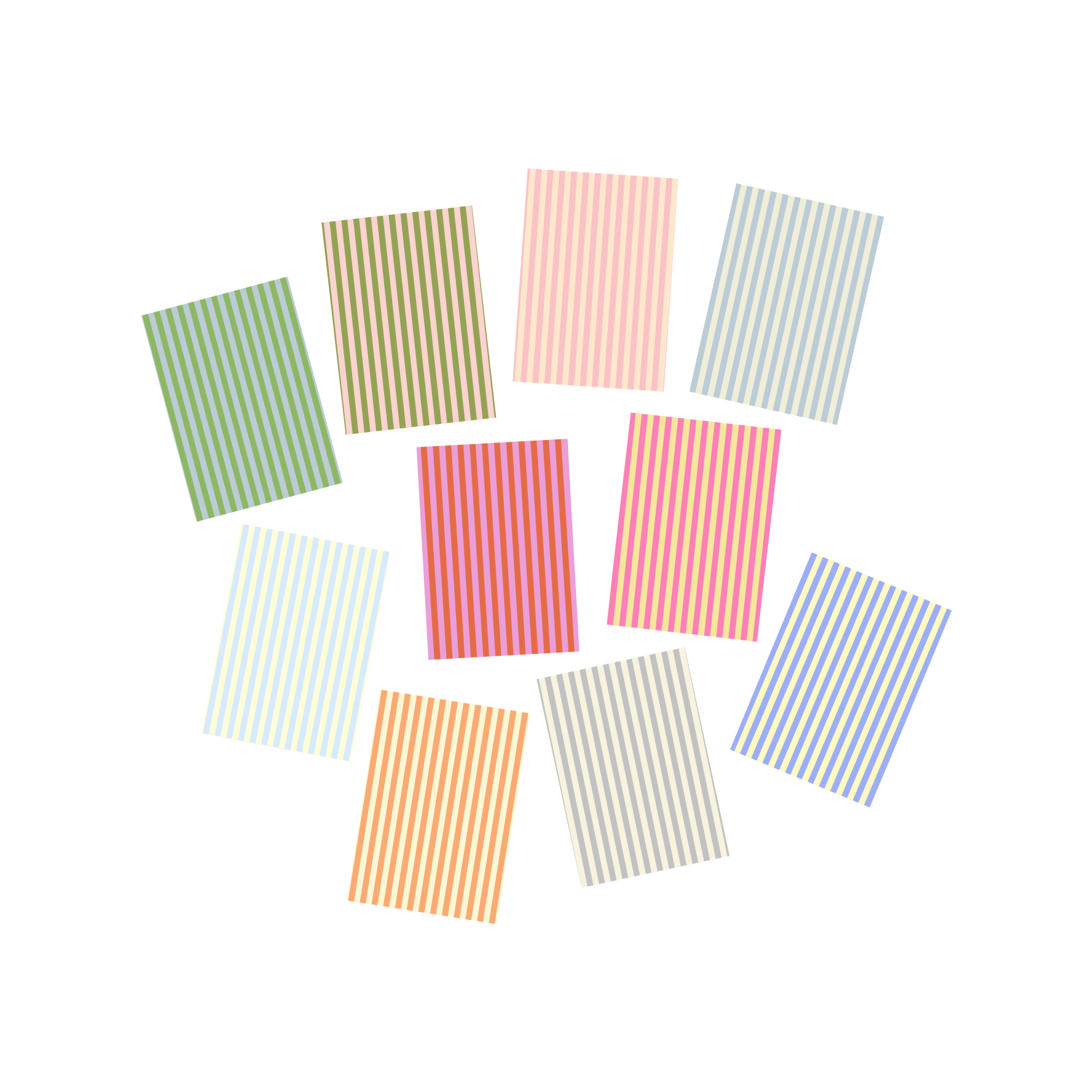 stripes self-adhesive scrapbooking paper (pack of 10)