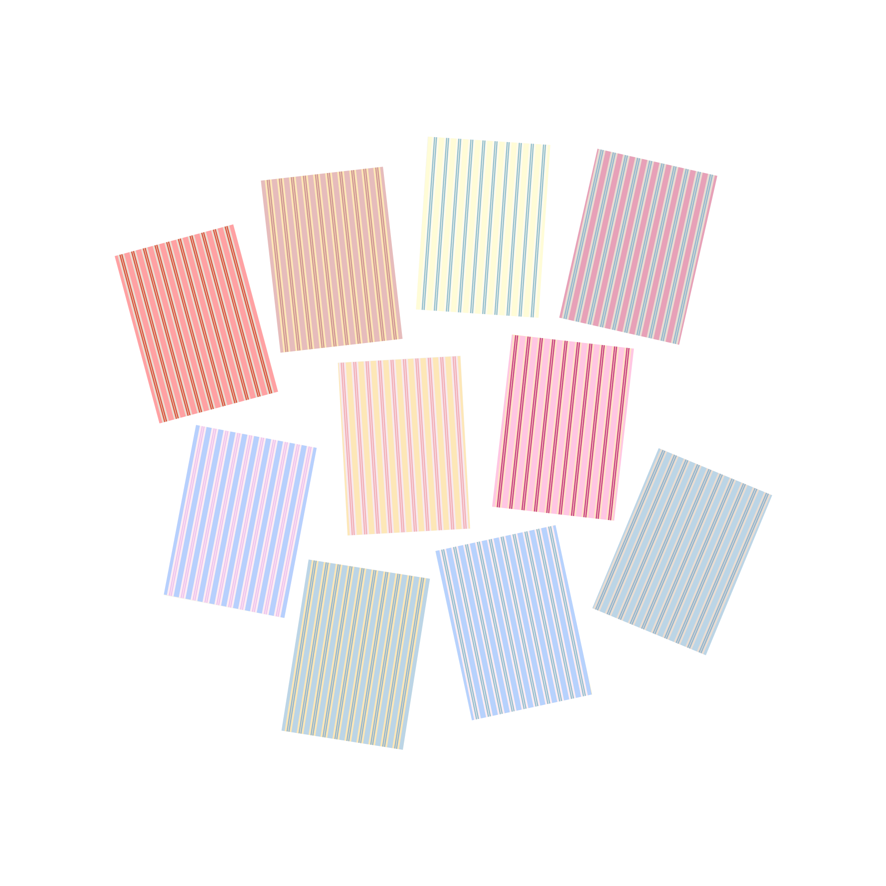 pinstripe self-adhesive scrapbooking paper (pack of 10)